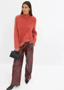 Federgarn-Pullover mit weiten Ärmeln, Boxy-Fit