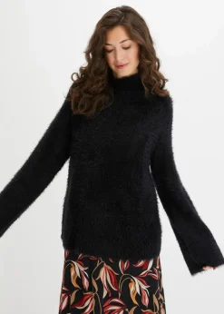 Federgarn-Pullover mit weiten Ärmeln, Boxy-Fit