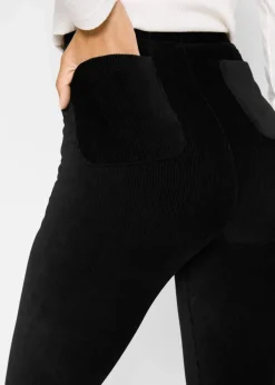 Feincord-Leggings mit breitem Komfortbund