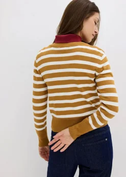 Feinstrick-Cardigan mit Streifen