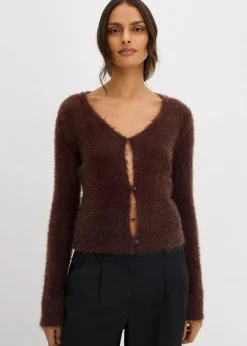 Feinstrickjacke aus Federgarn