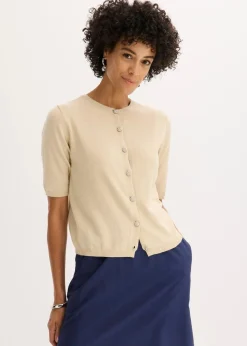 Feinstrickjacke aus feinem Viskose-Mix