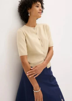 Feinstrickjacke aus feinem Viskose-Mix