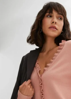 Feinstrickjacke aus fließendem Viskose-Mix