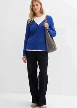 Feinstrickjacke mit Knopfleiste