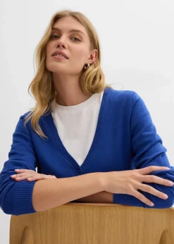 Feinstrickjacke mit Knopfleiste