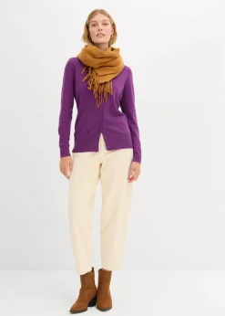 Feinstrickjacke mit Knopfleiste