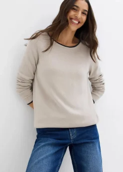 Feinstrickpullover aus Baumwollmix