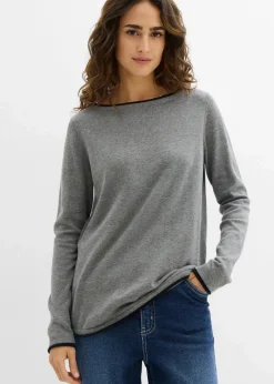 Feinstrickpullover aus Baumwollmix