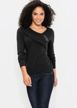 Feinstrickpullover aus Baumwoll-Mix