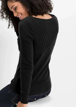Feinstrickpullover aus Baumwoll-Mix