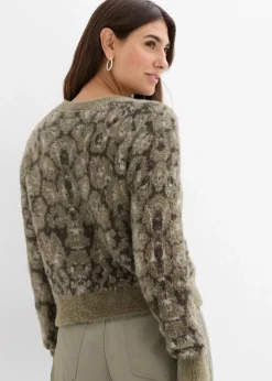 Feinstrickpullover aus flauschigem Federgarn