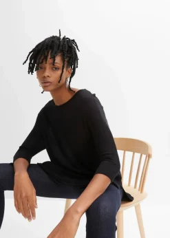 Feinstrickpullover mit 3/4 Arm