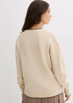 Feinstrickpullover mit überschnittener Schulter