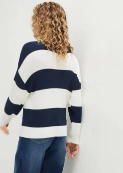 Feinstrickpullover mit Blockstreifen