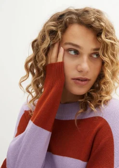 Feinstrickpullover mit Blockstreifen