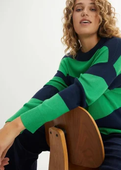 Feinstrickpullover mit Blockstreifen