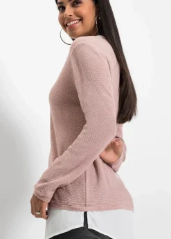 Feinstrickpullover mit Bluseneinsatz