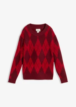 Feinstrickpullover mit Karomuster