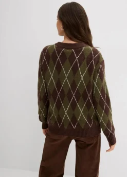 Feinstrickpullover mit Karomuster