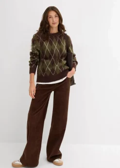 Feinstrickpullover mit Karomuster