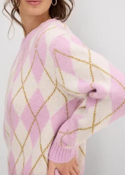 Feinstrickpullover mit Karomuster