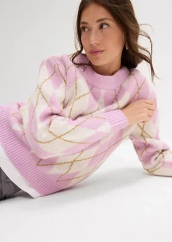 Feinstrickpullover mit Karomuster