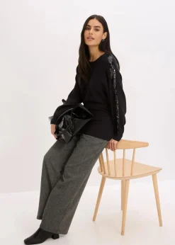 Feinstrickpullover mit Pailletten