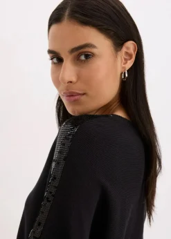 Feinstrickpullover mit Pailletten