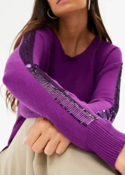 Feinstrickpullover mit Pailletten