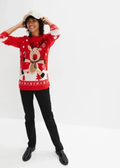 Feinstrickpullover mit Rundhalsausschnitt