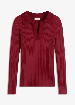 Feinstrickpullover mit schmückendem Kragen