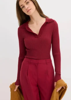 Feinstrickpullover mit schmückendem Kragen