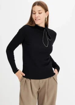 Feinstrickpullover mit Schleifendetail