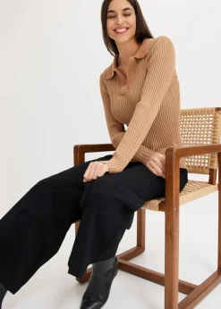 Feinstrickpullover mit schmückendem Kragen