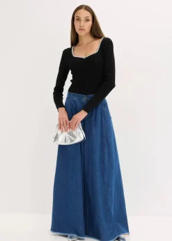 Feinstrickpullover mit Schmuck-Detail