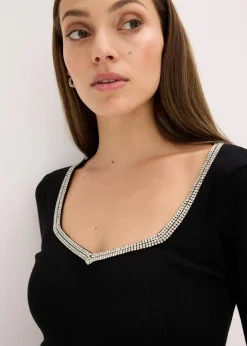 Feinstrickpullover mit Schmuck-Detail