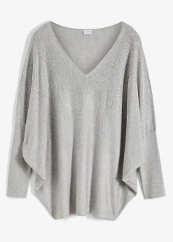 Feinstrickpullover mit Strass-Applikation