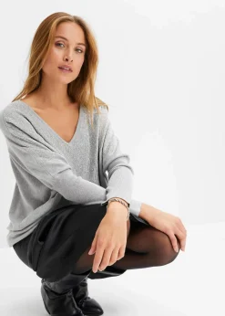 Feinstrickpullover mit Strass-Applikation