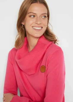 Feinstrickpullover mit weitem Kragen