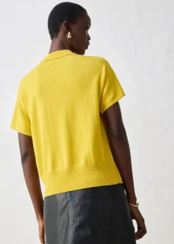 Feinstrickpullover mit Wollanteil und Polokragen