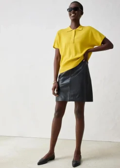 Feinstrickpullover mit Wollanteil und Polokragen