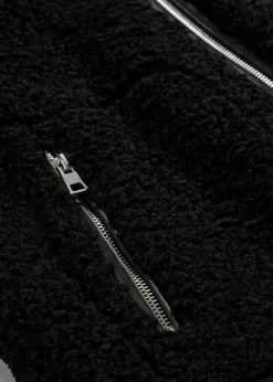 Fellimitat-Jacke aus Teddyfleece