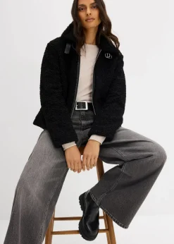 Fellimitat-Jacke aus Teddyfleece