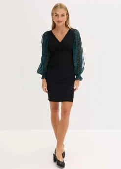 Figurbetontes Minikleid mit Cut-Outs an den Ärmeln