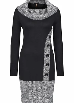 Figurbetontes Strickkleid mit Schalkragen