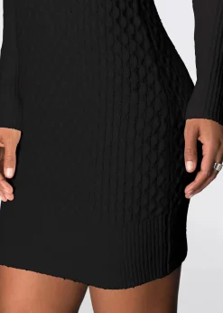 Figurbetontes Strickkleid mit Rollkragen