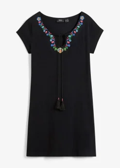 Flammgarn-Jerseykleid aus reiner Baumwolle