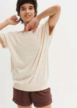 Flammgarn-Shirt aus Bio-Baumwolle mit Smockbund