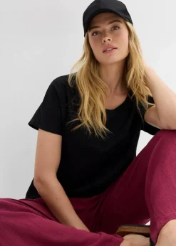 Flammgarn-Shirt aus Bio-Baumwolle mit Smockbund